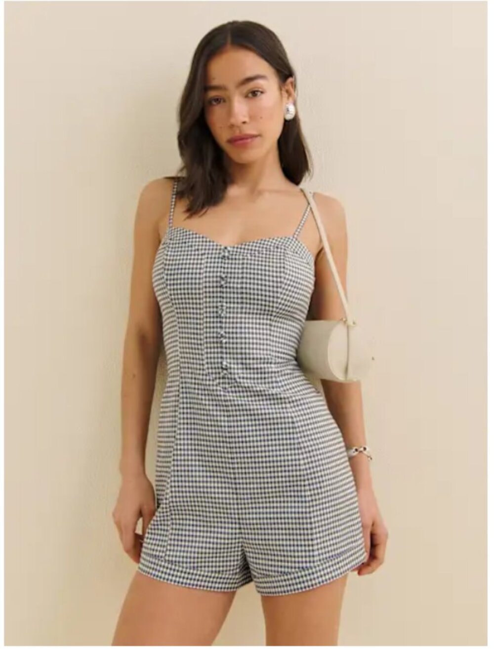 Reformation Blanca Romper Grey - Size 8